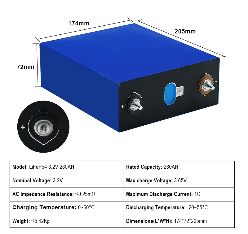 Factory Direct Sale Bateria De Litio Lithium Iron Phosphate 3.2V 280ah LiFePO4 Battery 12V 280ah Pack Us Warehouse