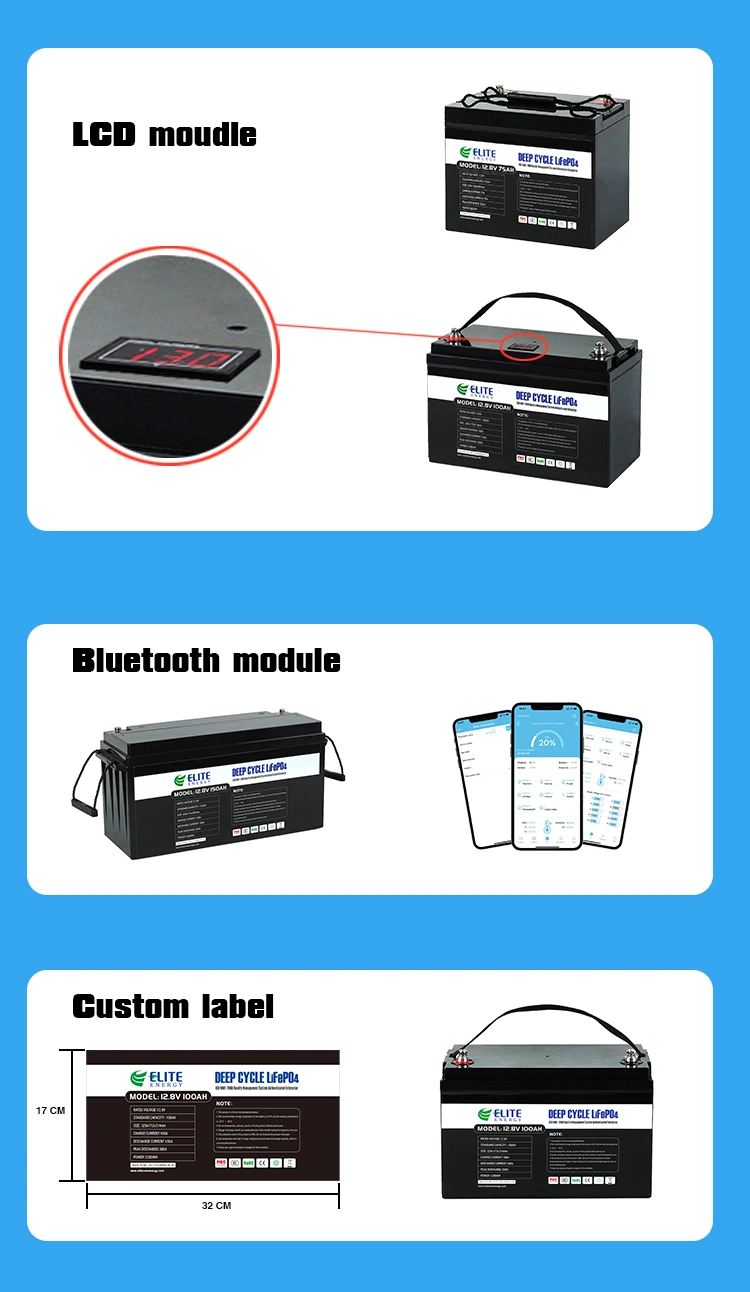 Elite Lithium LFP 32700 IP65 12V 24V 20ah 30ah 40ah 50ah Ah Deep Cycle Ess Battery High Energy Density LiFePO4 Li-ion Rechargeable Solar Energy Storage Battery